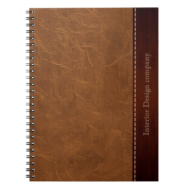 Cuaderno Aspecto de cuero marrón natural (Frente)