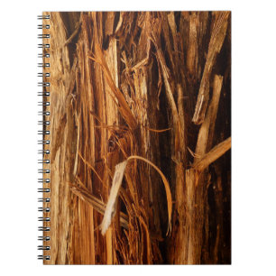 Cuaderno Aspecto de la corteza de madera con textura de ced