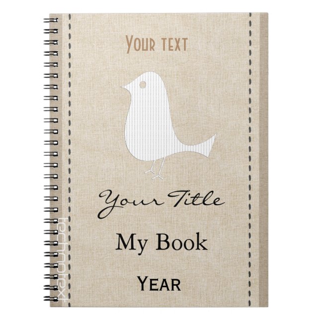 Cuaderno Aspecto de línea de pájaro lindo y divertido perso (Frente)