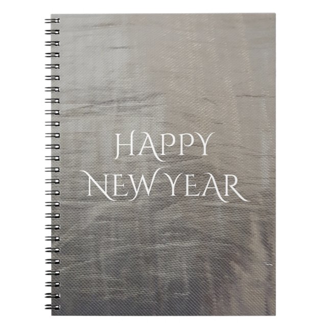 Cuaderno Aspecto de tela rojiza y rojiza plateada (Frente)