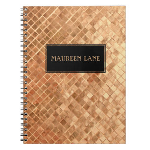 Cuaderno Aspecto metálico en oro rosa personalizado