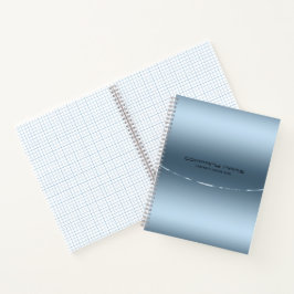 Cuaderno Aspecto moderno de acero inoxidable azul metálico