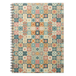 Cuaderno Aspecto vintage y tejido de mosaico