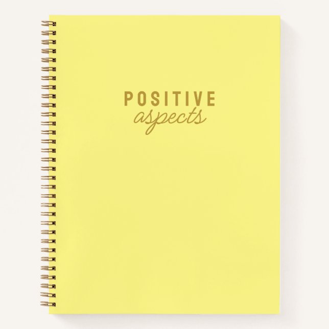 Cuaderno Aspectos positivos Gratitud Minimalista Amarilla (Anverso)