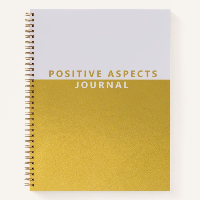 Cuaderno Aspectos Positivos Relieve metalizado dorado Lilac (Anverso)