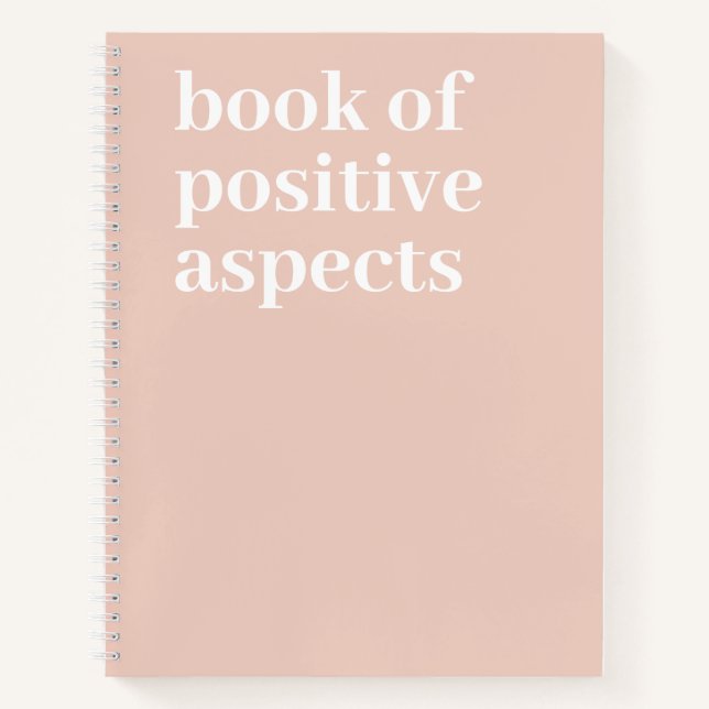 Cuaderno Aspectos Positivos Texto Minimalista Gratitud Rosa (Anverso)