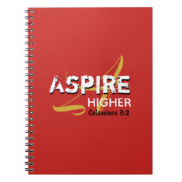 Cuaderno ASPIRE HIGHER Rojo Cristiano Inspirador
