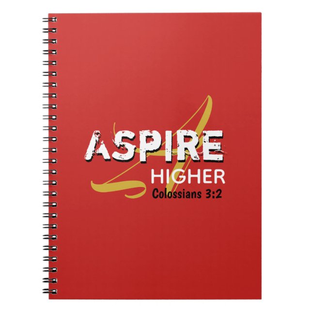 Cuaderno ASPIRE HIGHER Rojo Cristiano Inspirador (Frente)