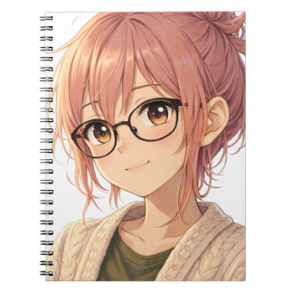 Cuaderno Aster™ Cute Aesthetic Girl Spiral Notebook Cozy Vi
