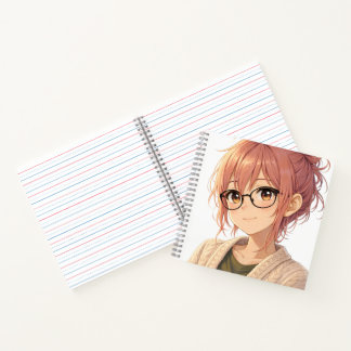 Cuaderno Aster™ Cute Aesthetic Girl Spiral Notebook Cozy Vi