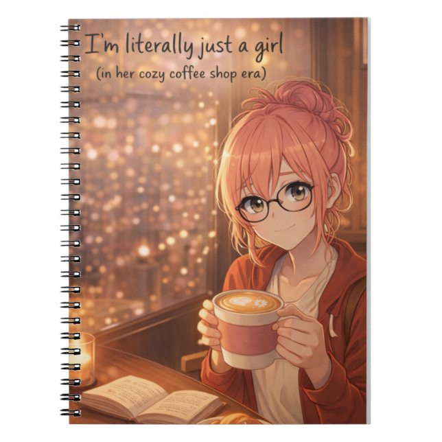 Cuaderno Aster™ I'm Just a Girl Spiral Notebook Cute Aesthe (Frente)