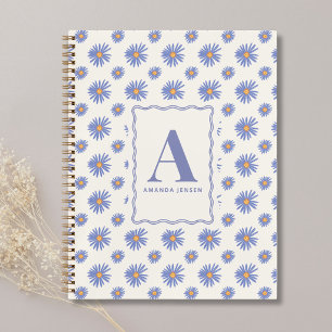 Cuaderno Aster Wildflower Floral Personalizado 