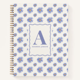 Cuaderno Aster Wildflower Floral Personalizado 