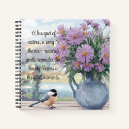 Cuaderno Asters de acuarela y citación de pollo