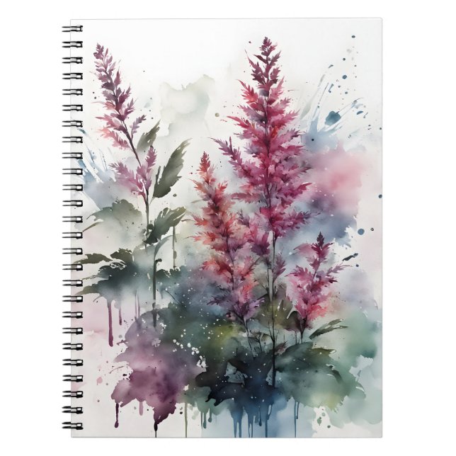 Cuaderno Astilbe - Flores acuarela (Frente)