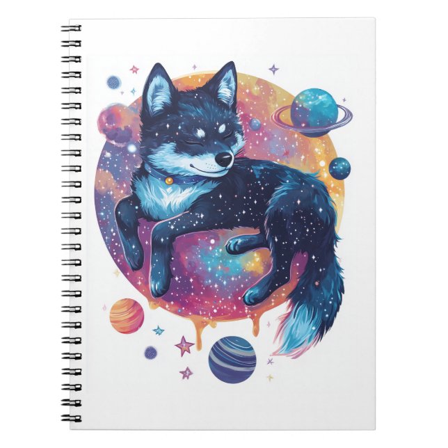 Cuaderno Astral Akita � Perro espacial cósmico (Frente)