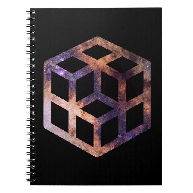 Cuaderno Astro de Cuadrícula de Cubo Espacial (Frente)