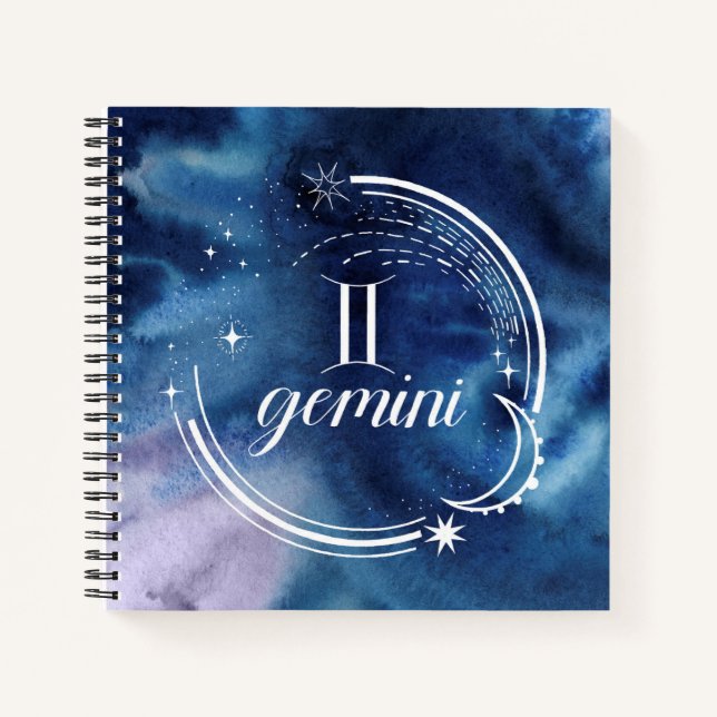 Cuaderno Astrología acuarela - Gemini (Anverso)