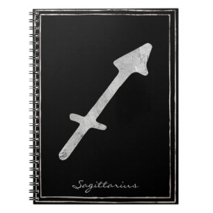 Cuaderno astrología estilizada de plata sagittarius hammere