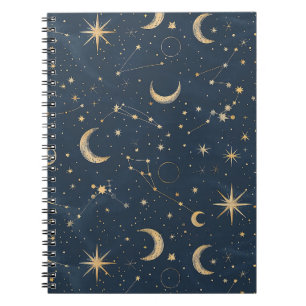 Cuaderno Astrología Luna Constelación Marfil Navy Vintage