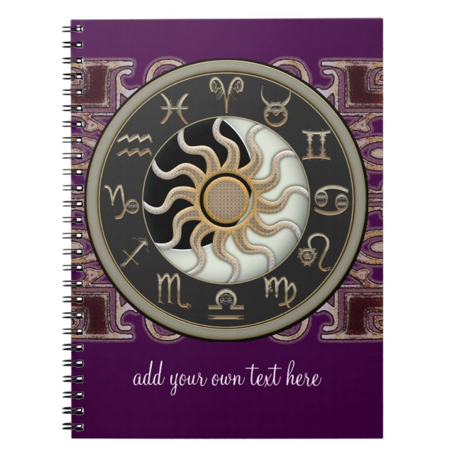 Cuaderno Astrología Sun y diseño de la luna personalizado (Frente)