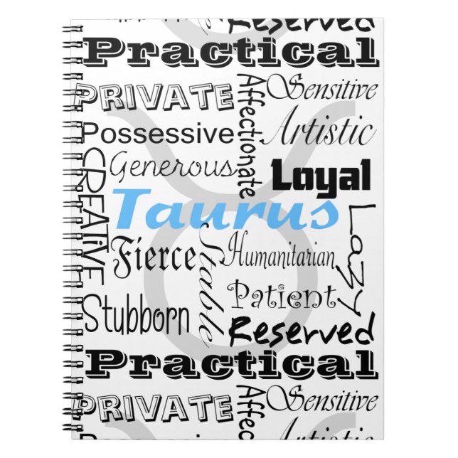 Cuaderno Astrología Tauro Collage del Horóscopo Zodiaco (Frente)