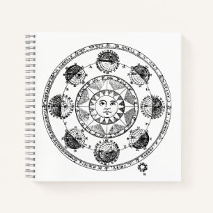 Cuaderno Astrología vintage Rueda Zodiac