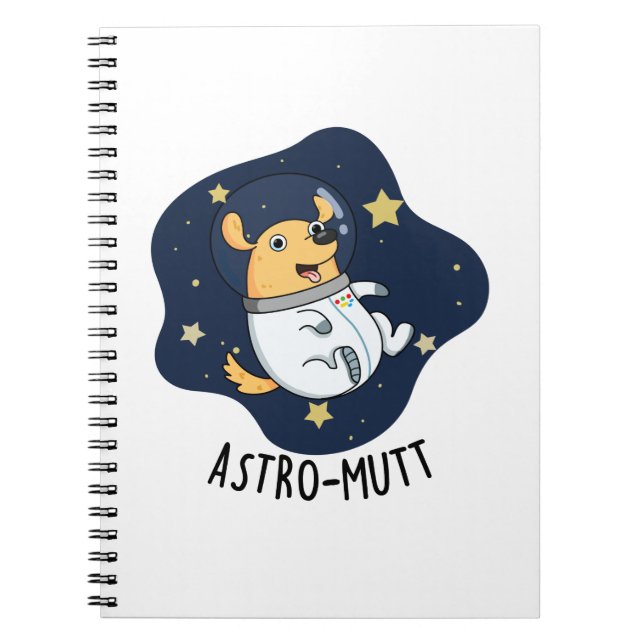 Cuaderno Astromutt Perro Divertido Chiste de Astronauta  (Frente)
