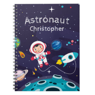 Cuaderno Astronaut child on the moon, monogrammed name