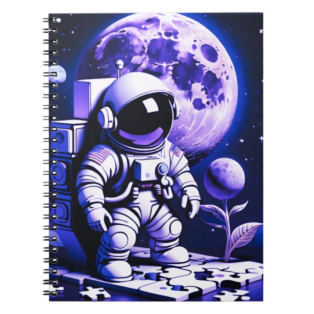 Cuaderno Astronaut on top of a puzzle (Frente)