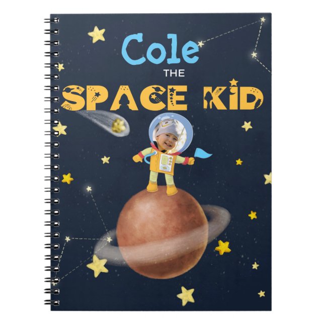 Cuaderno 👨 ‍ astronauta adorable tema espacial Personaliza (Frente)