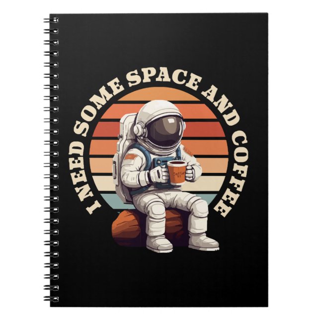 Cuaderno Astronauta bebiendo café (Frente)