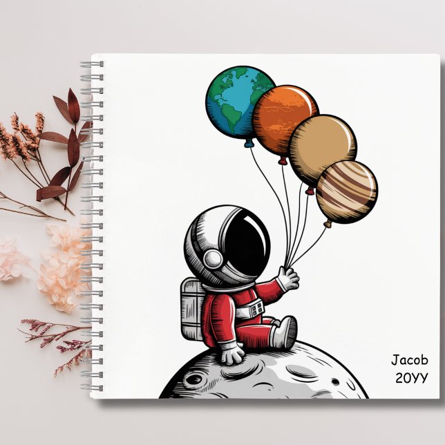 Cuaderno Astronauta caprichosa, espacio exterior planetario (Subido por el creador)