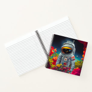 Cuaderno Astronauta colorido en el espacio con dibujos de f
