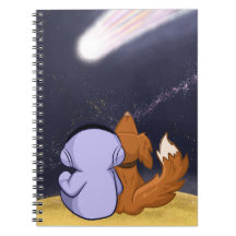 Astronauta con perro mira al cometa