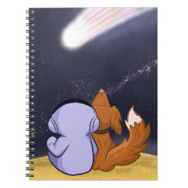 Cuaderno Astronauta con perro mira al cometa