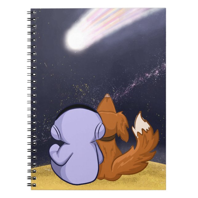 Cuaderno Astronauta con perro mira al cometa (Frente)
