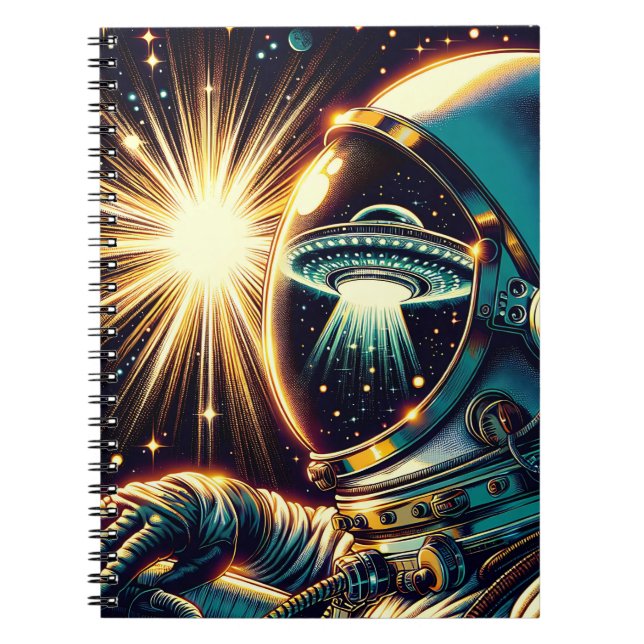 Cuaderno Astronauta con una reflexión sobre un OVNI (Frente)