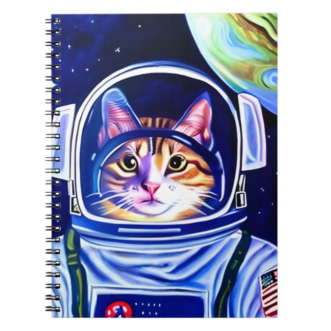 Cuaderno Astronauta de gato en el espacio (Frente)