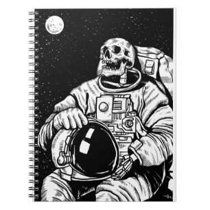 Cuaderno astronauta de halloween skeleton