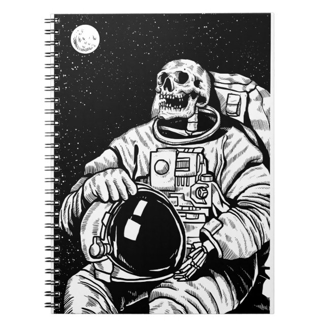 Cuaderno astronauta de halloween skeleton (Frente)