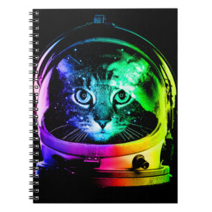 Cuaderno Astronauta de un gato colorido