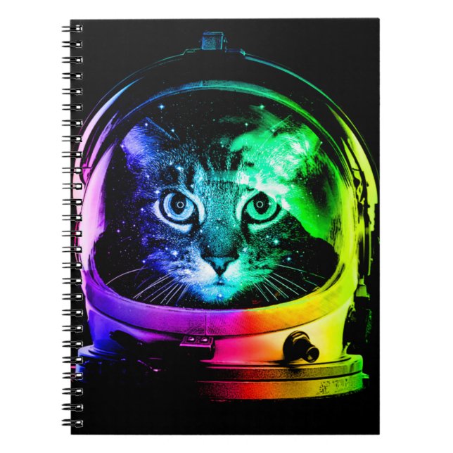 Cuaderno Astronauta de un gato colorido (Frente)