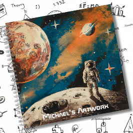 Cuaderno Astronauta del espacio exterior, boceto colorido d