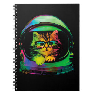 Cuaderno astronauta del gato hipster gracioso