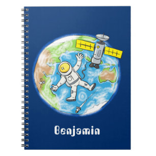 Cuaderno Astronauta divertida en el espacio y el personaliz