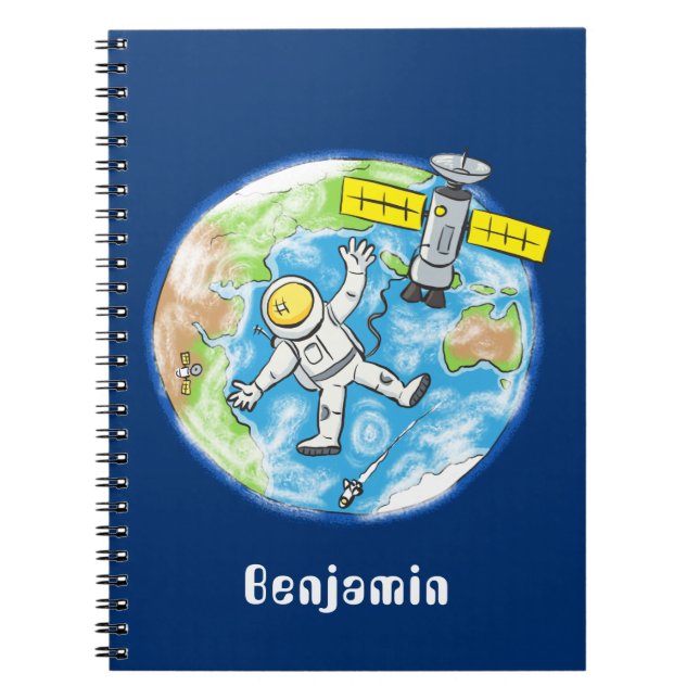 Cuaderno Astronauta divertida en el espacio y el personaliz (Frente)