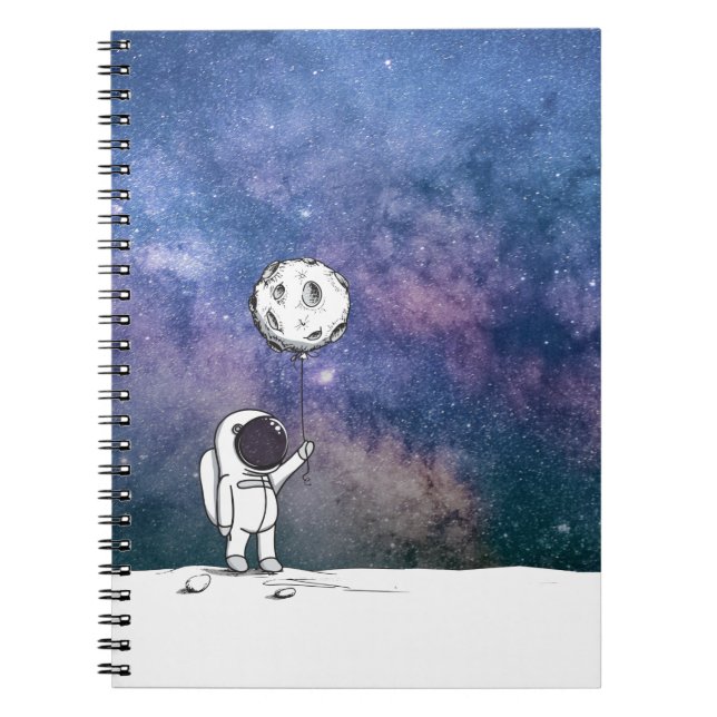 Cuaderno Astronauta en el espacio con globo lunar cosmos es (Frente)