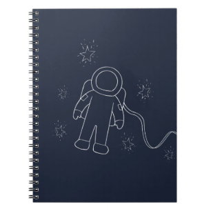 Cuaderno Astronauta en galaxia y estrellas del Space Spacem