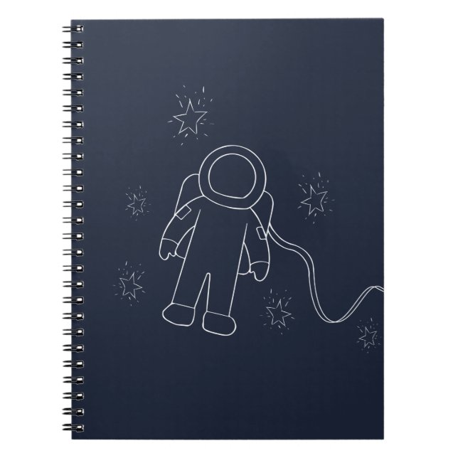 Cuaderno Astronauta en galaxia y estrellas del Space Spacem (Frente)